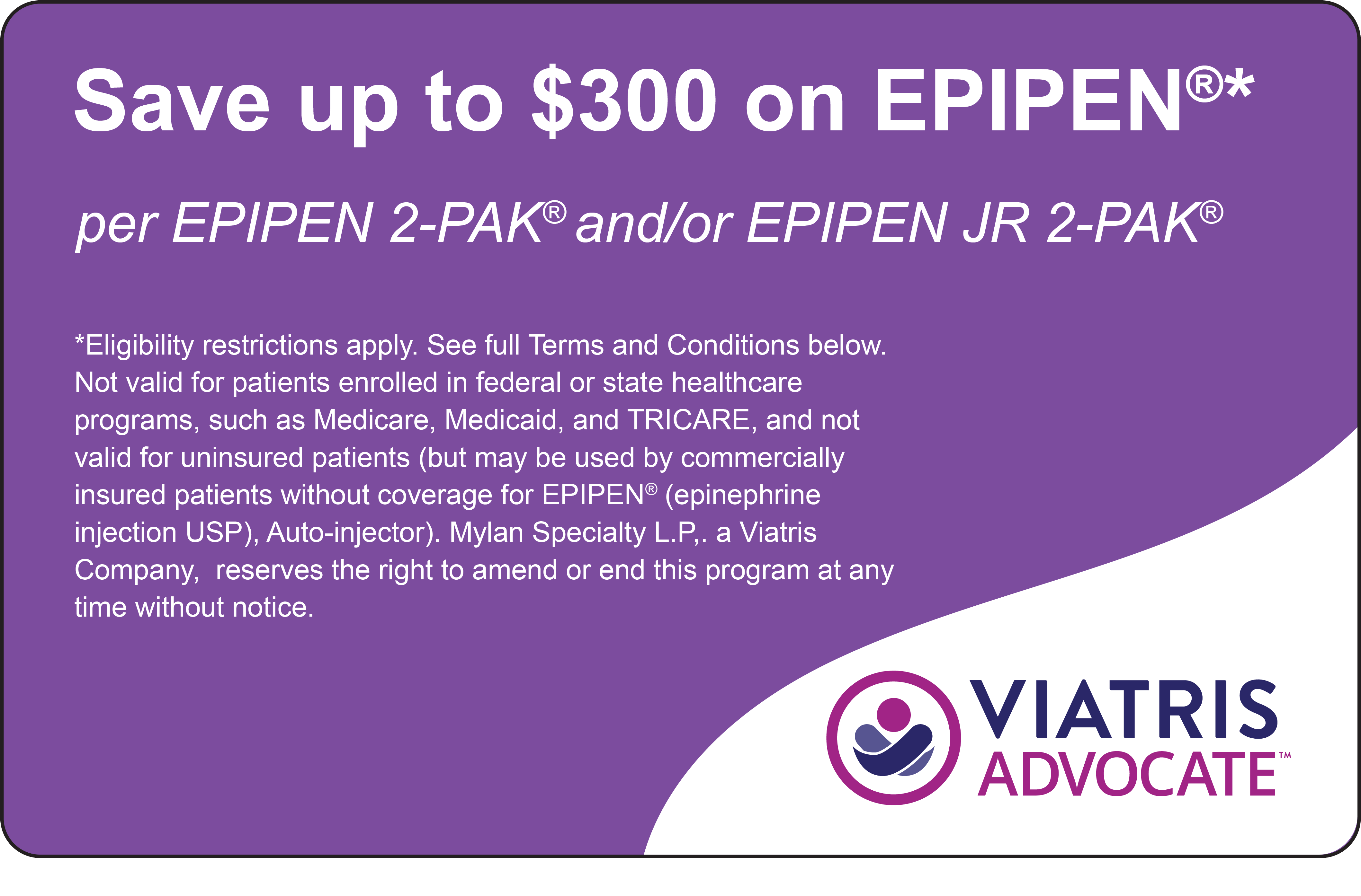 Save on Epipen Jr at your pharmacy with the free discount below.